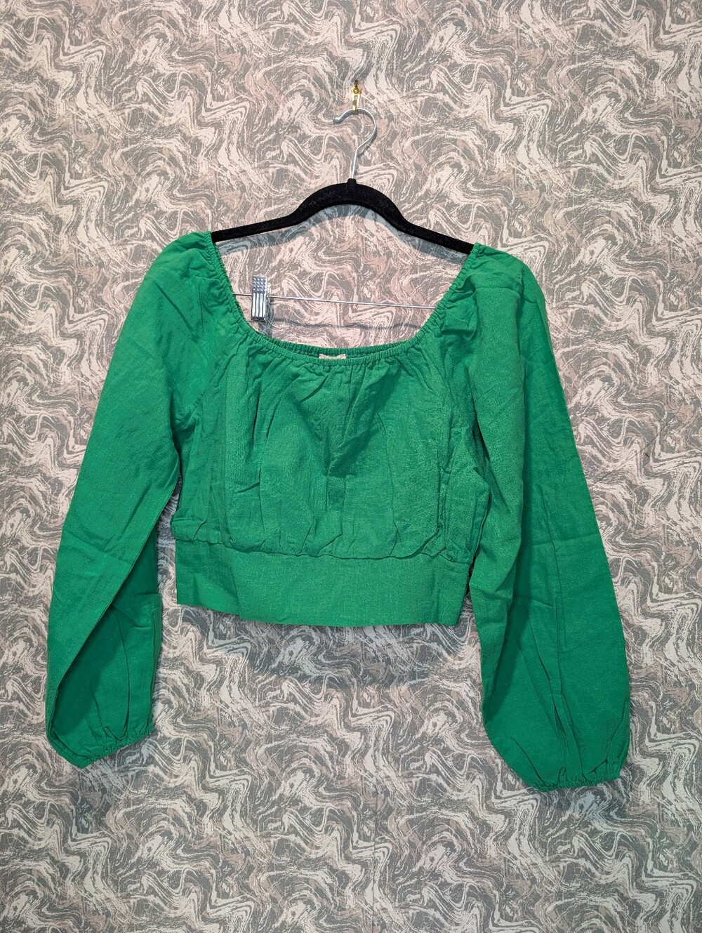 NWT Easel Linen Cotton Blend Crop Top Size Small